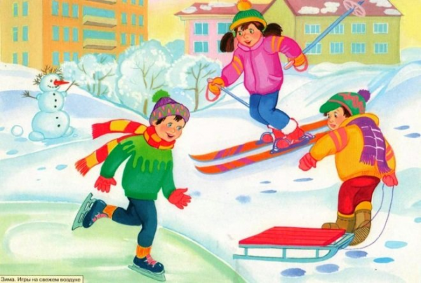 Картинки для детей на тему зима и зимние забавы  2