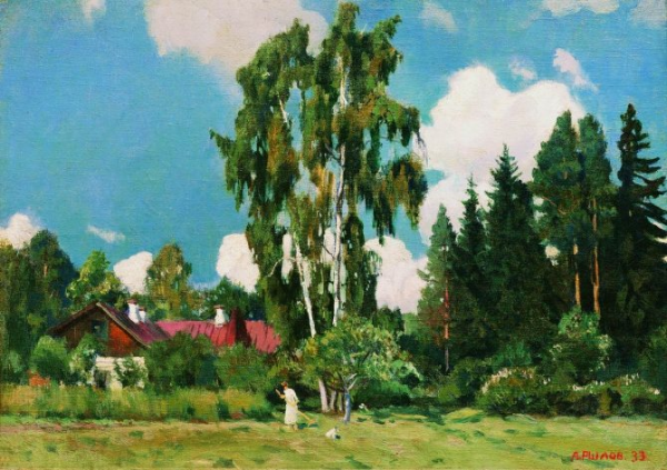 Картина дом с красной крышей  1